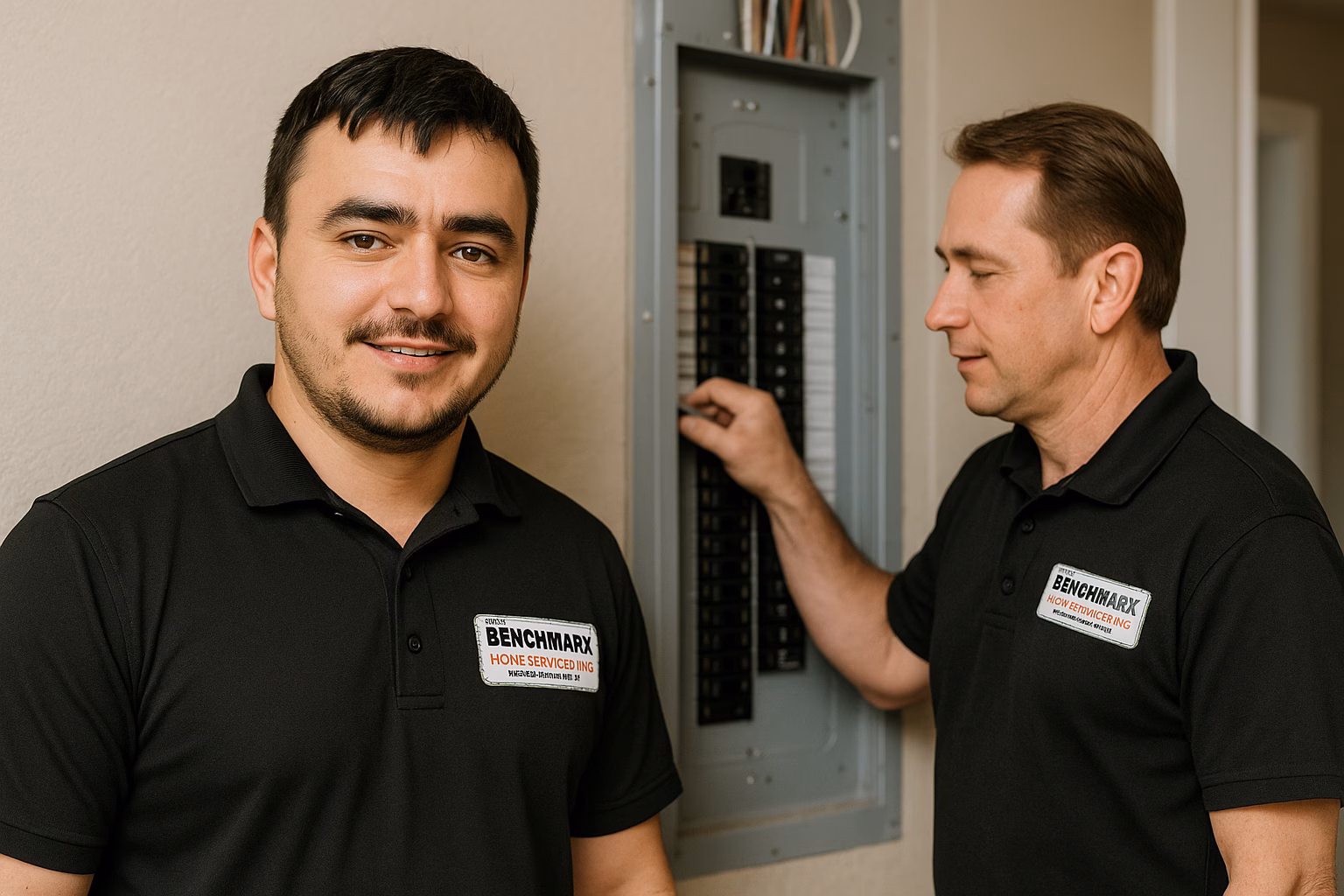 Licensed electrician working on a panel in Burien